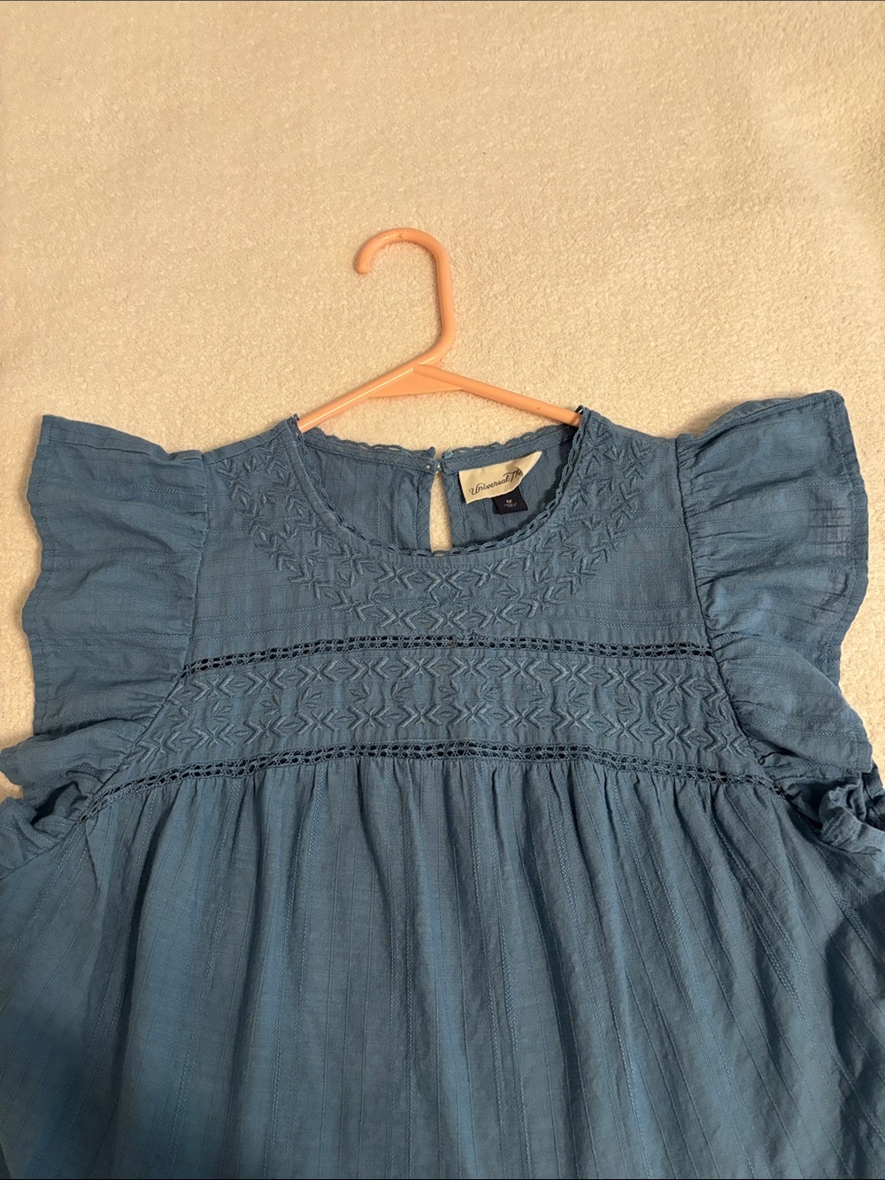 Universal Thread Blue Tiered Maxi Dress with Ruffle Sleeves - Picture 5 of 6